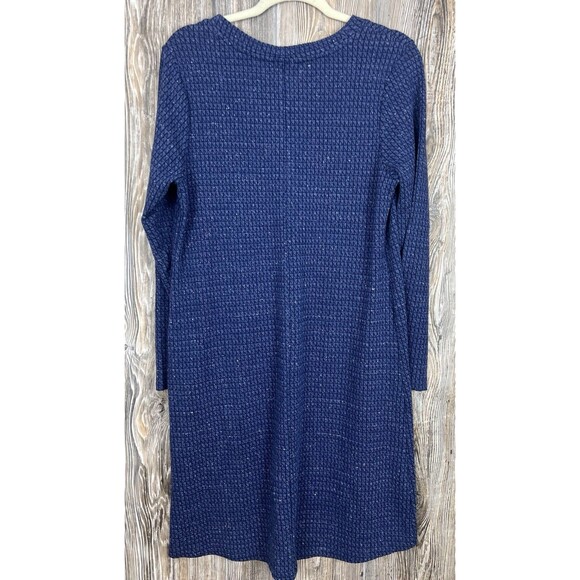 Soft Surroundings Blue Lima Long Sleeve Printed Knit Tunic Dress MED Minimalist - Picture 4 of 15